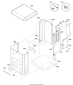 Enclosure Group Diagram and Parts List for 040741-00  Briggs and Stratton Generator